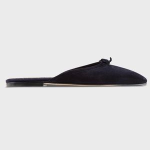 Ann Mashburn Navy Suede Joy Mule in Size 37.5